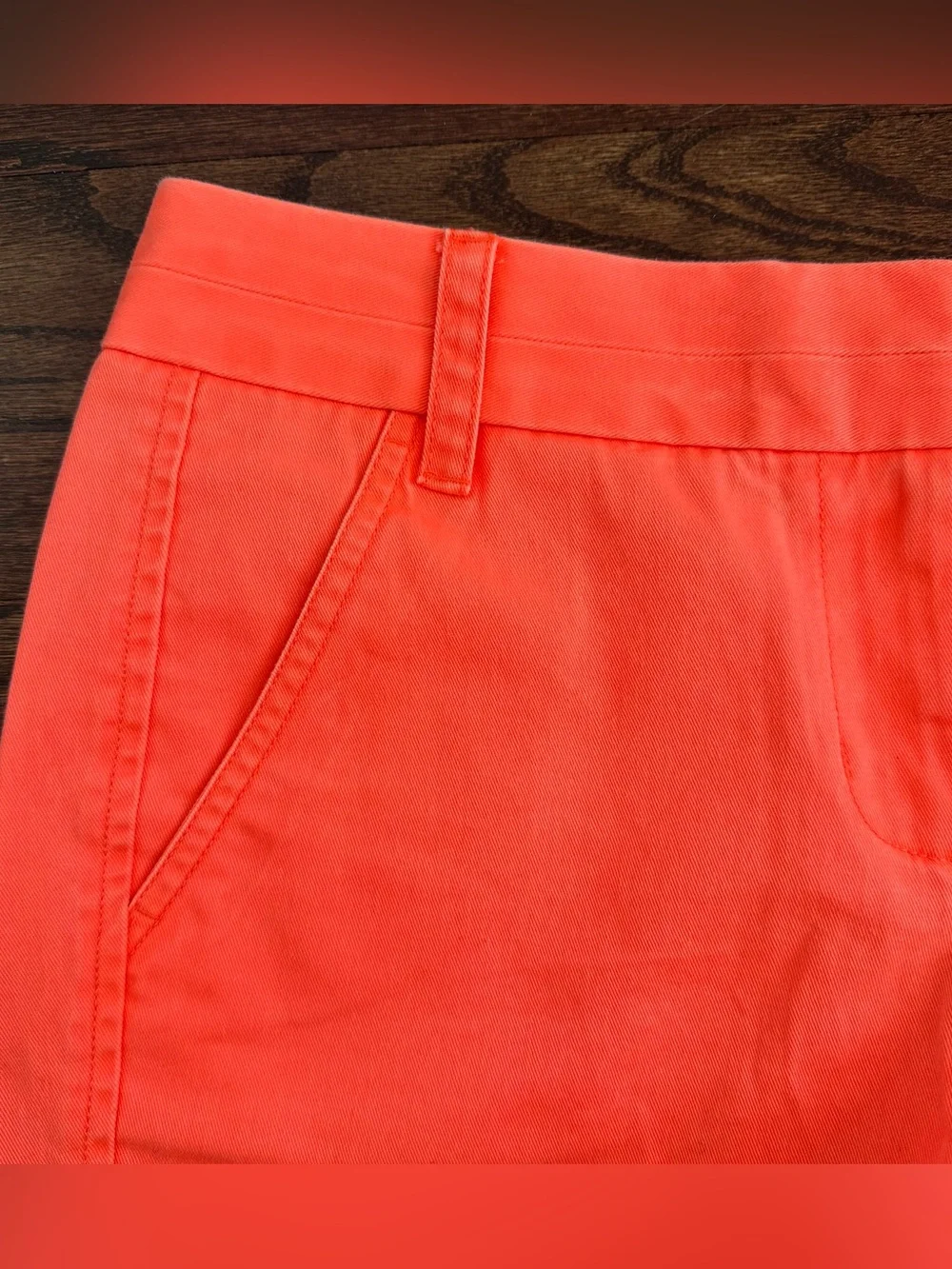 NWT J Crew neon orange 4in inseam chino shorts, size 2